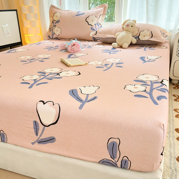 91家纺网 家纺一手货源 找家纺 拾物记 2025新款A类全棉纯棉加厚超柔磨毛单床笠（提供买家秀质检报告和实验视频） 千芬里-桔