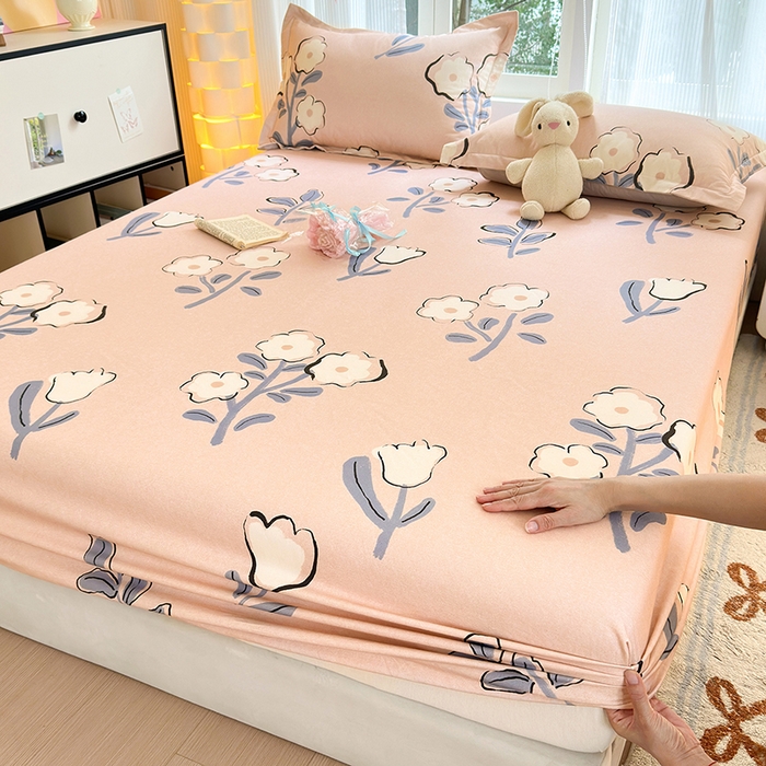 91家纺网 家纺一手货源 找家纺 拾物记 2025新款A类全棉纯棉加厚超柔磨毛单床笠（提供买家秀质检报告和实验视频） 千芬里-桔