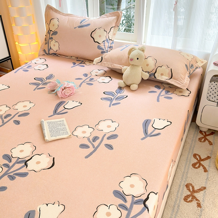 91家纺网 家纺一手货源 找家纺 拾物记 2025新款A类全棉纯棉加厚超柔磨毛单床笠（提供买家秀质检报告和实验视频） 千芬里-桔