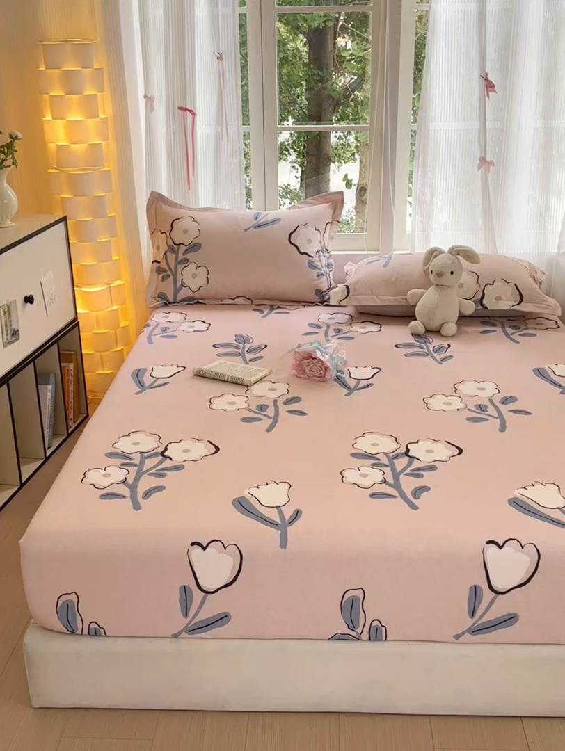 91家纺网 家纺一手货源 找家纺 拾物记 2025新款A类全棉纯棉加厚超柔磨毛单床笠（提供买家秀质检报告和实验视频） 千芬里-桔