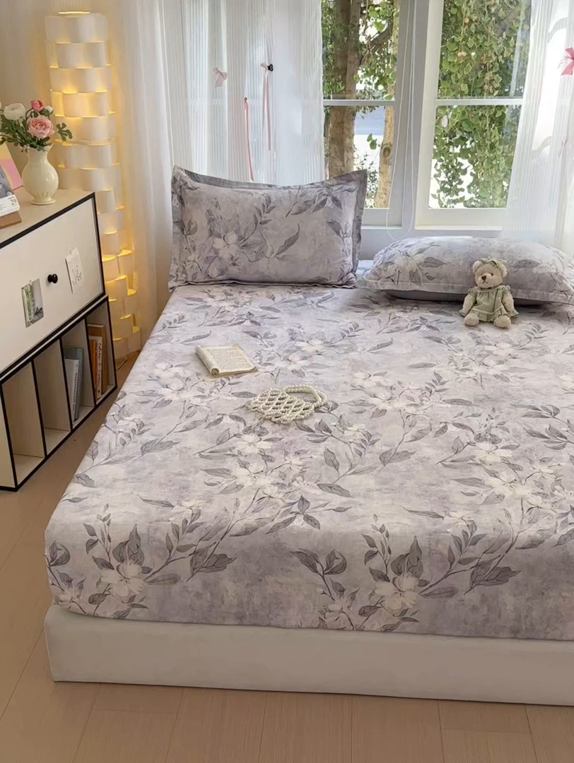 91家纺网 家纺一手货源 找家纺 拾物记 2025新款A类全棉纯棉加厚超柔磨毛单床笠（提供买家秀质检报告和实验视频） 琼枝