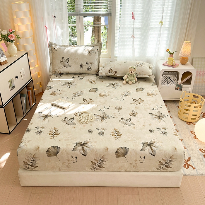 91家纺网 家纺一手货源 找家纺 拾物记 2025新款A类全棉纯棉加厚超柔磨毛单床笠（提供买家秀质检报告和实验视频） 衫叶