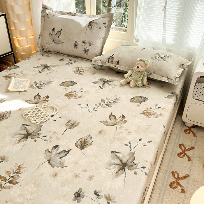 91家纺网 家纺一手货源 找家纺 拾物记 2025新款A类全棉纯棉加厚超柔磨毛单床笠（提供买家秀质检报告和实验视频） 衫叶