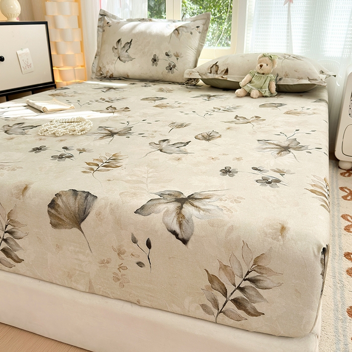 91家纺网 家纺一手货源 找家纺 拾物记 2025新款A类全棉纯棉加厚超柔磨毛单床笠（提供买家秀质检报告和实验视频） 衫叶