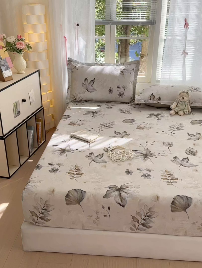 91家纺网 家纺一手货源 找家纺 拾物记 2025新款A类全棉纯棉加厚超柔磨毛单床笠（提供买家秀质检报告和实验视频） 衫叶