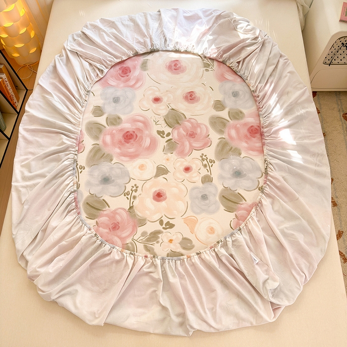 91家纺网 家纺一手货源 找家纺 拾物记 2025新款A类全棉纯棉加厚超柔磨毛单床笠（提供买家秀质检报告和实验视频） 桃汐-粉