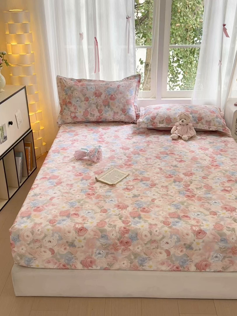 91家纺网 家纺一手货源 找家纺 拾物记 2025新款A类全棉纯棉加厚超柔磨毛单床笠（提供买家秀质检报告和实验视频） 甜梦茶语