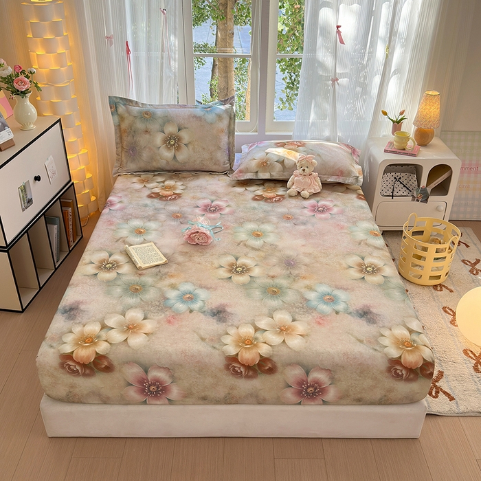 91家纺网 家纺一手货源 找家纺 拾物记 2025新款A类全棉纯棉加厚超柔磨毛单床笠（提供买家秀质检报告和实验视频） 听妍