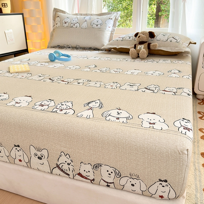 91家纺网 家纺一手货源 找家纺 拾物记 2025新款A类全棉纯棉加厚超柔磨毛单床笠（提供买家秀质检报告和实验视频） 小奥汀-咖