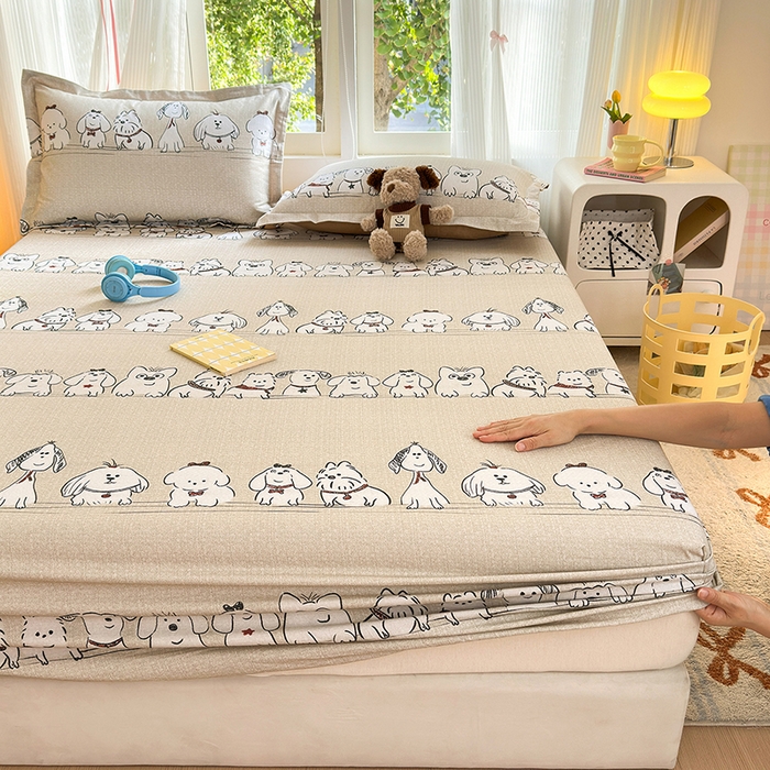 91家纺网 家纺一手货源 找家纺 拾物记 2025新款A类全棉纯棉加厚超柔磨毛单床笠（提供买家秀质检报告和实验视频） 小奥汀-咖