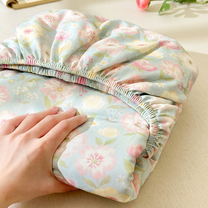 91家纺网 家纺一手货源 找家纺 拾物记 2025新款A类全棉纯棉加厚超柔磨毛单床笠（提供买家秀质检报告和实验视频） 樱絮仙踪-兰