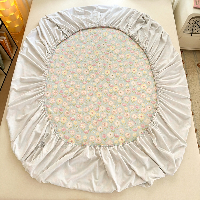 91家纺网 家纺一手货源 找家纺 拾物记 2025新款A类全棉纯棉加厚超柔磨毛单床笠（提供买家秀质检报告和实验视频） 樱絮仙踪-兰