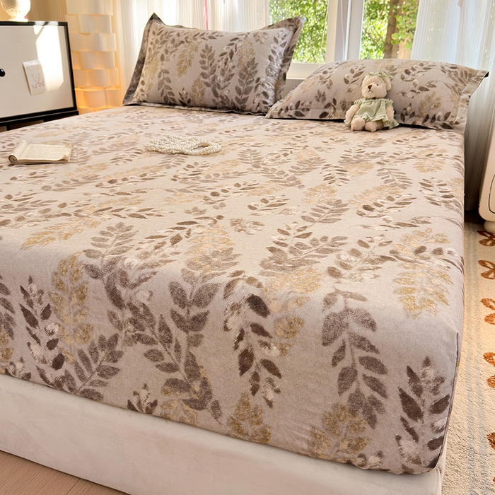 91家纺网 家纺一手货源 找家纺 拾物记 2025新款A类全棉纯棉加厚超柔磨毛单床笠（提供买家秀质检报告和实验视频） 折枝春山