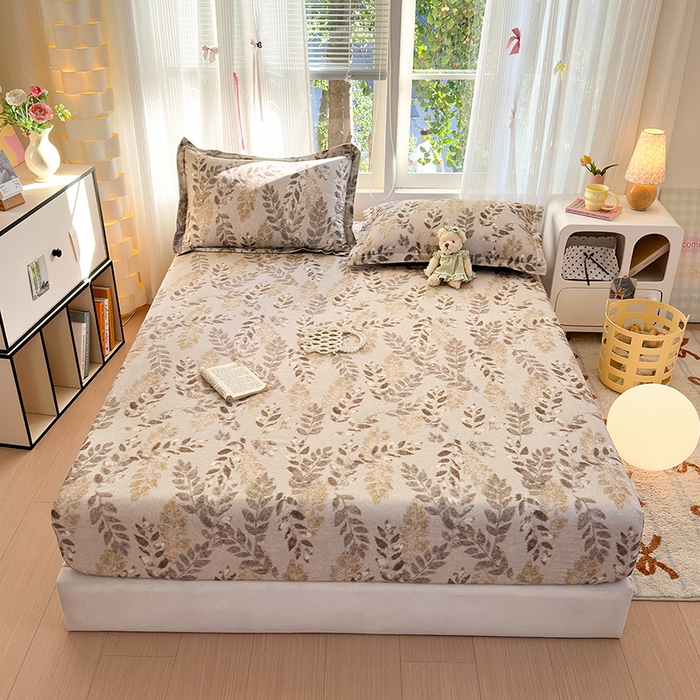 91家纺网 家纺一手货源 找家纺 拾物记 2025新款A类全棉纯棉加厚超柔磨毛单床笠（提供买家秀质检报告和实验视频） 折枝春山