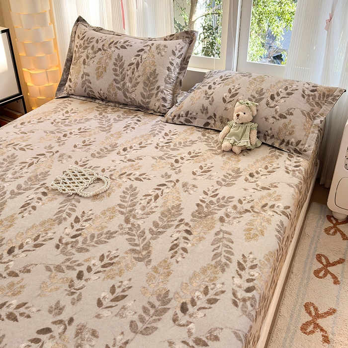 91家纺网 家纺一手货源 找家纺 拾物记 2025新款A类全棉纯棉加厚超柔磨毛单床笠（提供买家秀质检报告和实验视频） 折枝春山