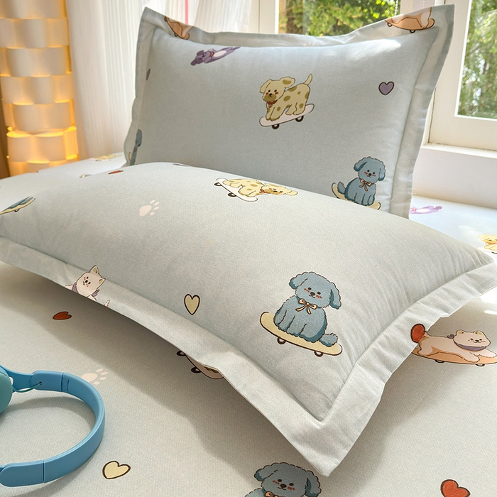 91家纺网 家纺一手货源 找家纺 拾物记 2025新款A类全棉纯棉加厚超柔磨毛单枕套（提供买家秀质检报告和实验视频） 恩佑-兰