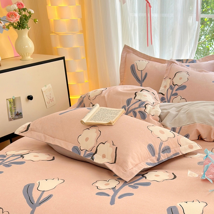 91家纺网 家纺一手货源 找家纺 拾物记 2025新款A类全棉纯棉加厚超柔磨毛单枕套（提供买家秀质检报告和实验视频） 千芬里-桔