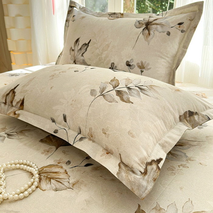 91家纺网 家纺一手货源 找家纺 拾物记 2025新款A类全棉纯棉加厚超柔磨毛单枕套（提供买家秀质检报告和实验视频） 衫叶