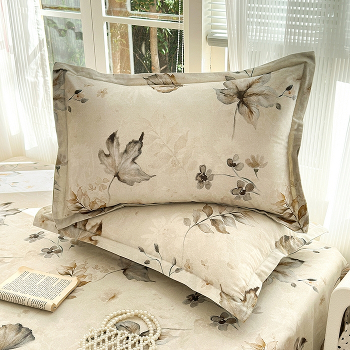 91家纺网 家纺一手货源 找家纺 拾物记 2025新款A类全棉纯棉加厚超柔磨毛单枕套（提供买家秀质检报告和实验视频） 衫叶