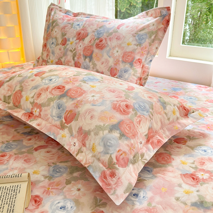 91家纺网 家纺一手货源 找家纺 拾物记 2025新款A类全棉纯棉加厚超柔磨毛单枕套（提供买家秀质检报告和实验视频） 甜梦茶语