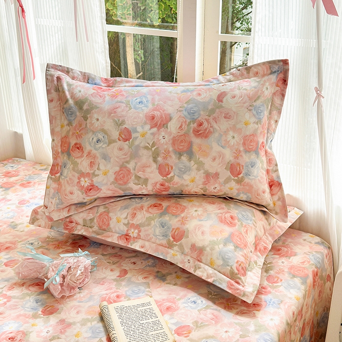 91家纺网 家纺一手货源 找家纺 拾物记 2025新款A类全棉纯棉加厚超柔磨毛单枕套（提供买家秀质检报告和实验视频） 甜梦茶语