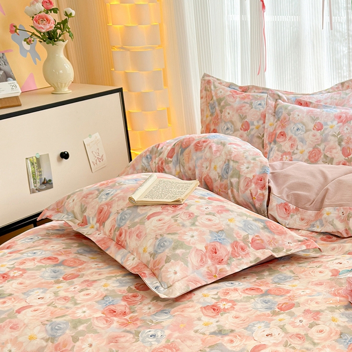 91家纺网 家纺一手货源 找家纺 拾物记 2025新款A类全棉纯棉加厚超柔磨毛单枕套（提供买家秀质检报告和实验视频） 甜梦茶语