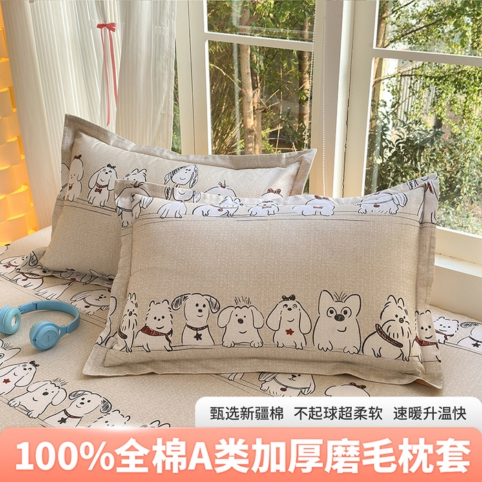 拾物记 2025新款A类全棉纯棉加厚超柔磨毛单枕套（提供买家秀质检报告和实验视频） 小奥汀-咖