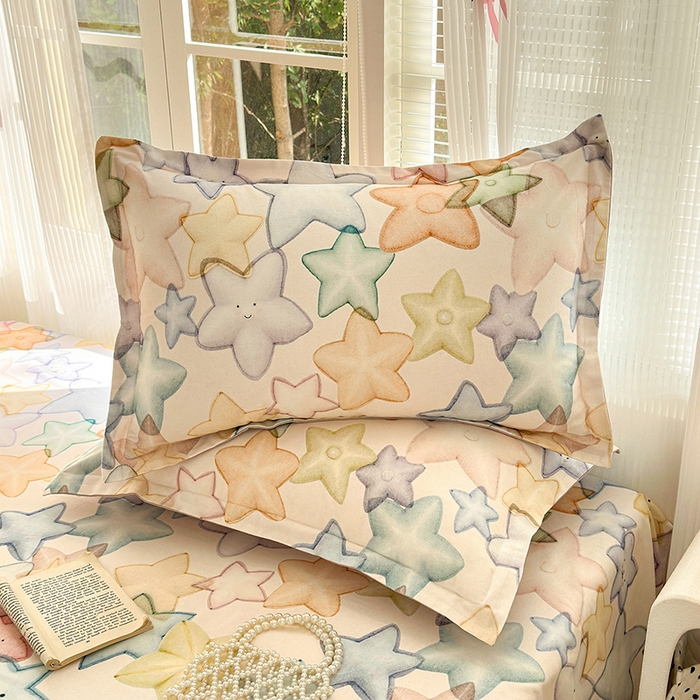 91家纺网 家纺一手货源 找家纺 拾物记 2025新款A类全棉纯棉加厚超柔磨毛单枕套（提供买家秀质检报告和实验视频） 星晚-粉