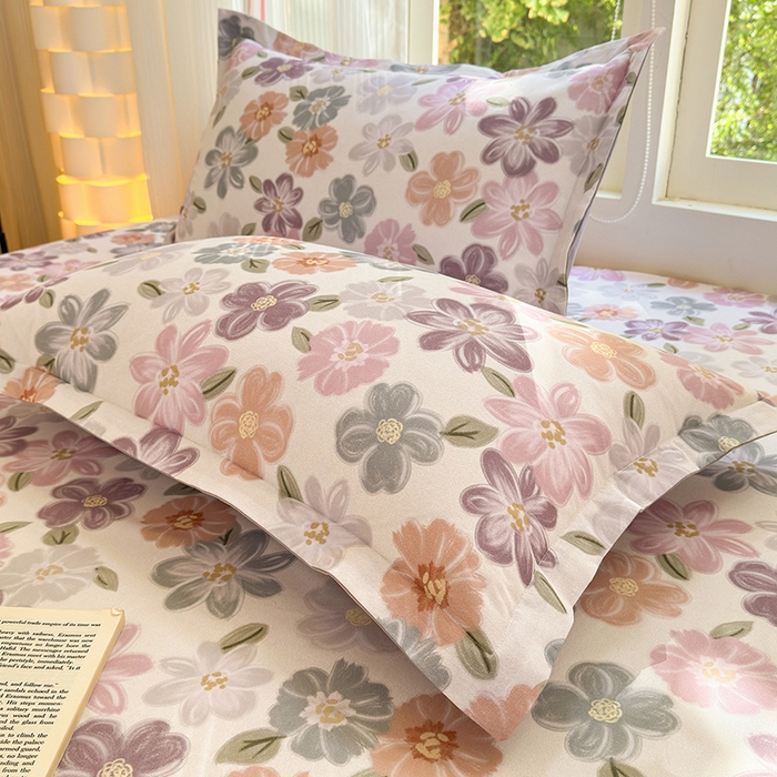 91家纺网 家纺一手货源 找家纺 拾物记 2025新款A类全棉纯棉加厚超柔磨毛单枕套（提供买家秀质检报告和实验视频） 忆甜米紫