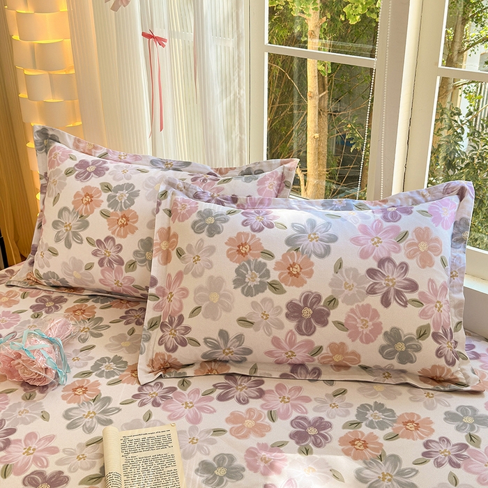 91家纺网 家纺一手货源 找家纺 拾物记 2025新款A类全棉纯棉加厚超柔磨毛单枕套（提供买家秀质检报告和实验视频） 忆甜米紫