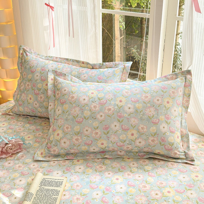 91家纺网 家纺一手货源 找家纺 拾物记 2025新款A类全棉纯棉加厚超柔磨毛单枕套（提供买家秀质检报告和实验视频） 樱絮仙踪-兰