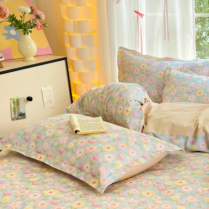 91家纺网 家纺一手货源 找家纺 拾物记 2025新款A类全棉纯棉加厚超柔磨毛单枕套（提供买家秀质检报告和实验视频） 樱絮仙踪-兰