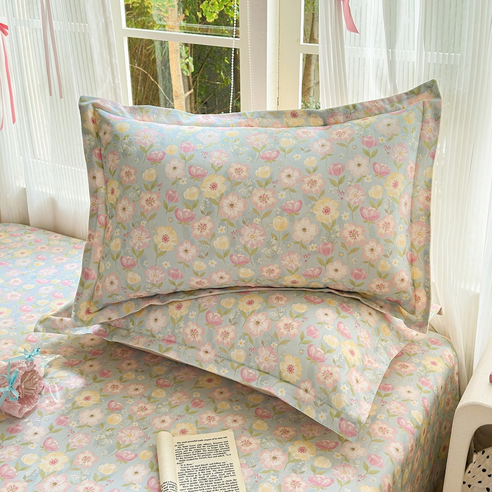 91家纺网 家纺一手货源 找家纺 拾物记 2025新款A类全棉纯棉加厚超柔磨毛单枕套（提供买家秀质检报告和实验视频） 樱絮仙踪-兰