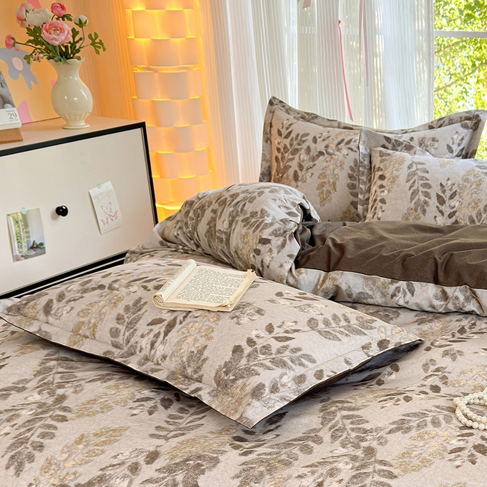 91家纺网 家纺一手货源 找家纺 拾物记 2025新款A类全棉纯棉加厚超柔磨毛单枕套（提供买家秀质检报告和实验视频） 折枝春山