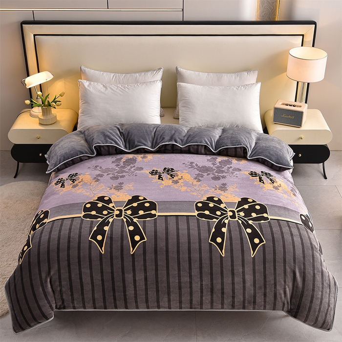 91家纺网 家纺一手货源 找家纺 （总）绒宴 2025新款8.5斤牛奶绒金貂法莱绒床裙款保暖四件套