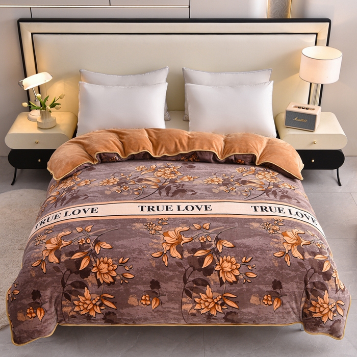 91家纺网 家纺一手货源 找家纺 绒宴 2025新款8.5斤牛奶绒金貂法莱绒床裙款保暖四件套 绮梦园