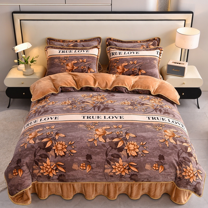 绒宴2025新230克特厚款印花牛奶绒被套法莱绒金貂被套单件 绮梦园