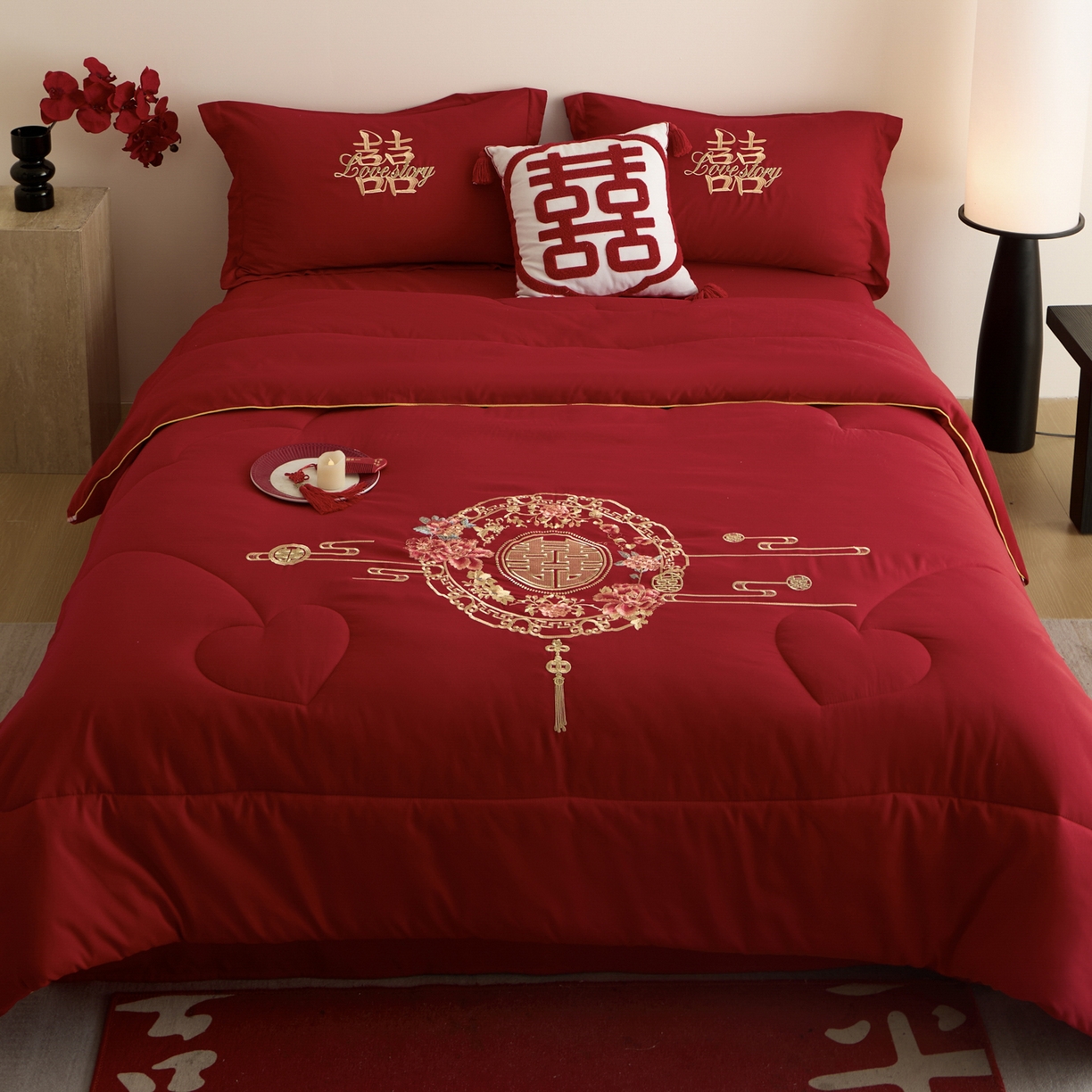 91家纺网 家纺一手货源 找家纺 （总）玉雅家纺 2025新款时尚大豆纤维结婚被婚庆被子被芯