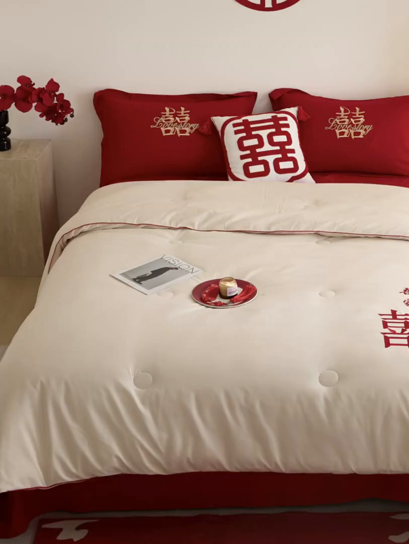 91家纺网 家纺一手货源 找家纺 （总）玉雅家纺 2025新款时尚大豆纤维结婚被婚庆被子被芯