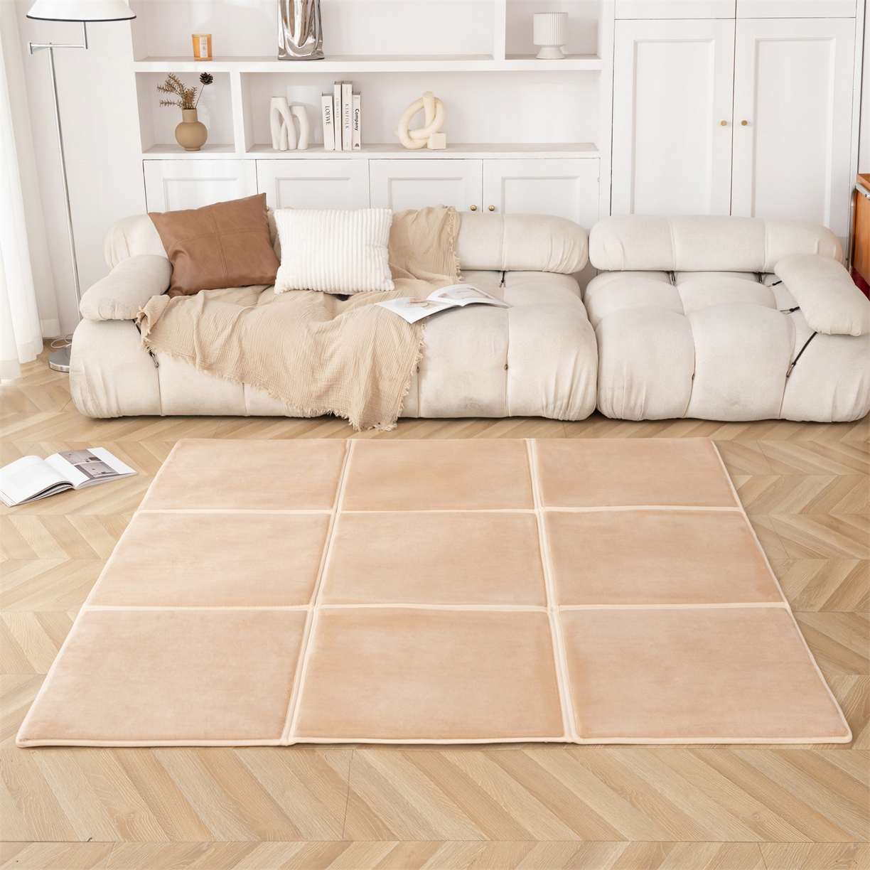 91家纺网 家纺一手货源 找家纺 （总）新太阳蚊帐 2025新款云棉绒可折叠纯色地垫