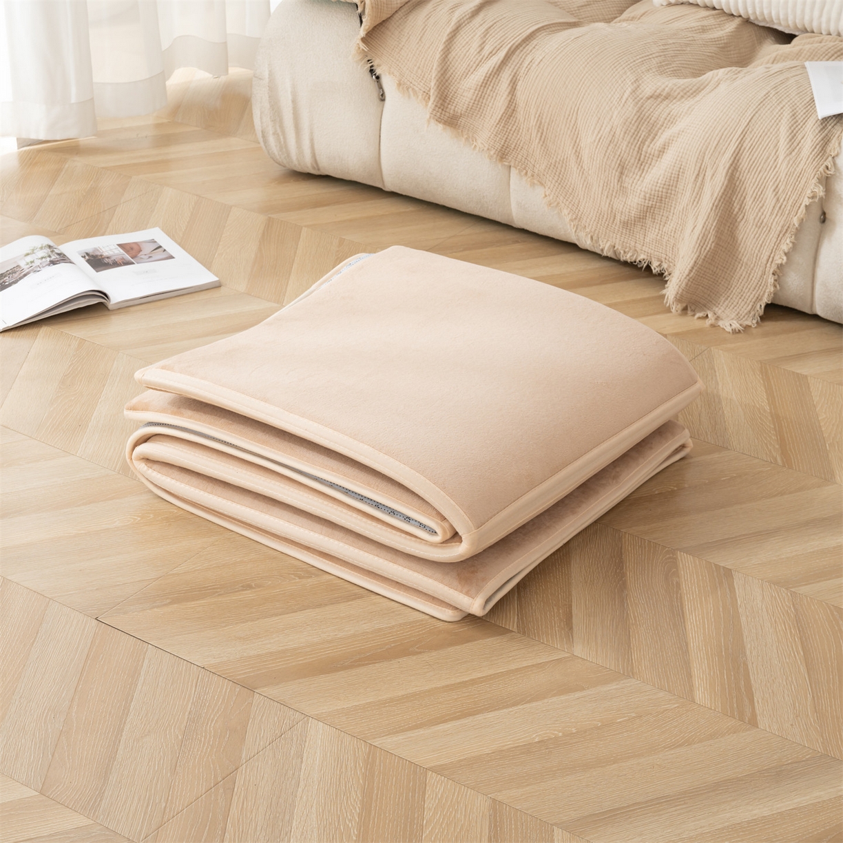 91家纺网 家纺一手货源 找家纺 （总）新太阳蚊帐 2025新款云棉绒可折叠纯色地垫