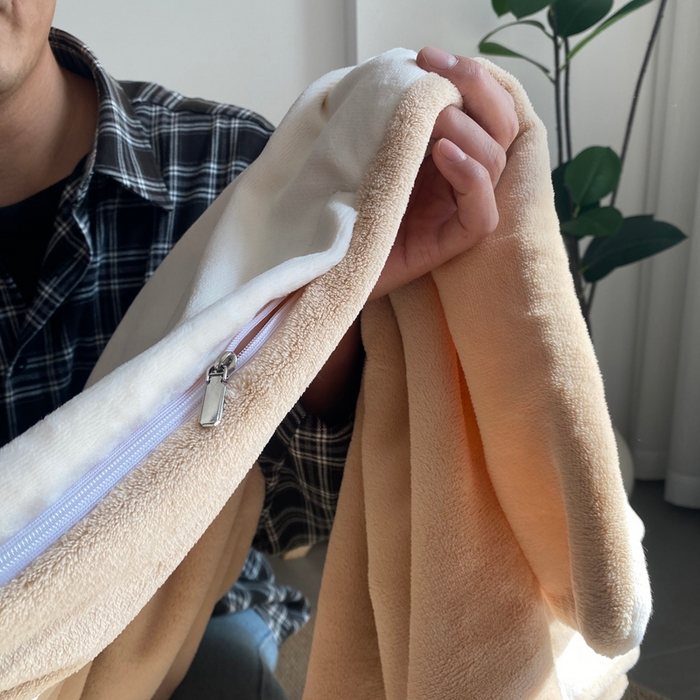 91家纺网 家纺一手货源 找家纺 佳笠家居 2025年新款250g全消光牛奶绒单被套 咖拼白