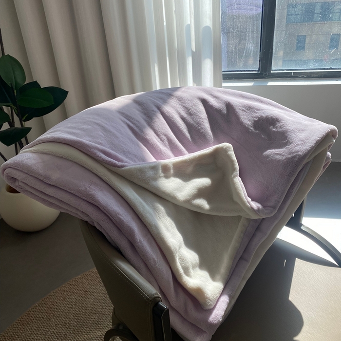 佳笠家居 2025年新款250g全消光牛奶绒单被套 紫拼白
