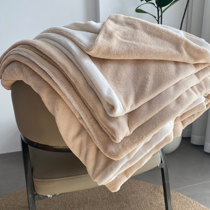 佳笠家居 2025年新款250g全消光牛奶绒单被套 咖拼白