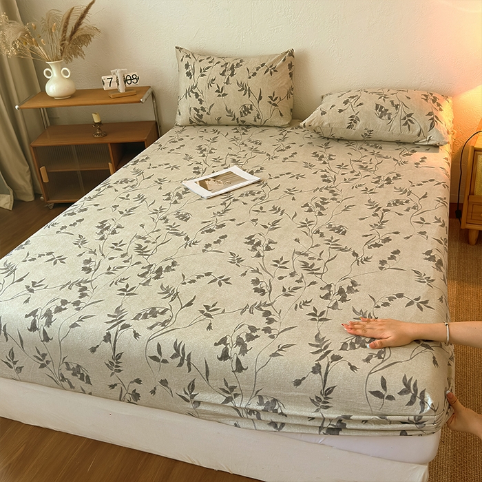 91家纺网 家纺一手货源 找家纺 （总）麦乐迪 2025新款130克高克重仿棉印花单床笠