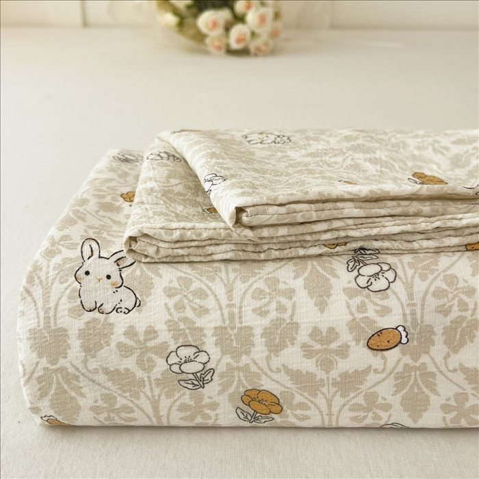 91家纺网 家纺一手货源 找家纺 （总）麦乐迪 2025新款A类云感双层纱印花床单