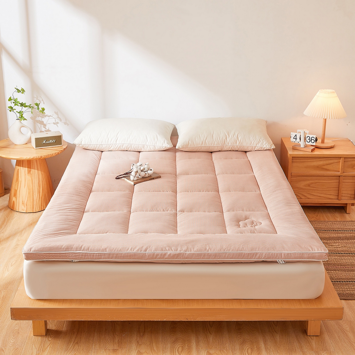 91家纺网 家纺一手货源 找家纺 （总）魅图家纺 2025新款水洗棉新疆棉花床垫床褥-小格系列