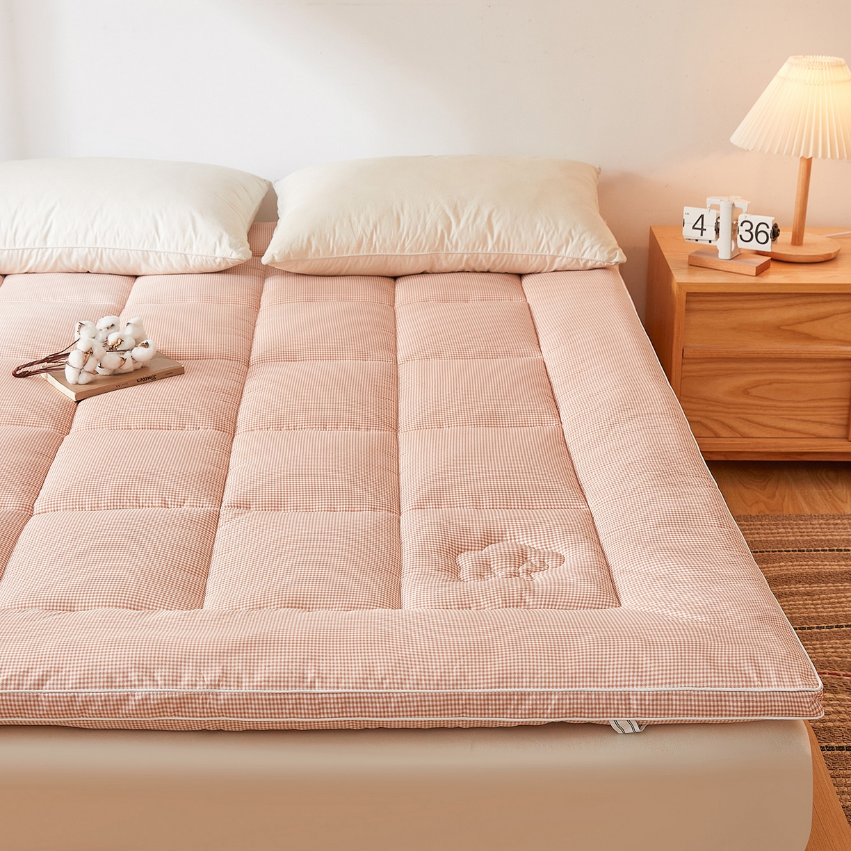 91家纺网 家纺一手货源 找家纺 魅图家纺 2025新款水洗棉新疆棉花床垫床褥-小格系列 小格-玉