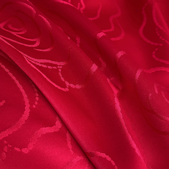 91家纺网 家纺一手货源 找家纺 置顶家纺 2025新款亲肤提花玫瑰婚庆四件套 浪漫几何-大红