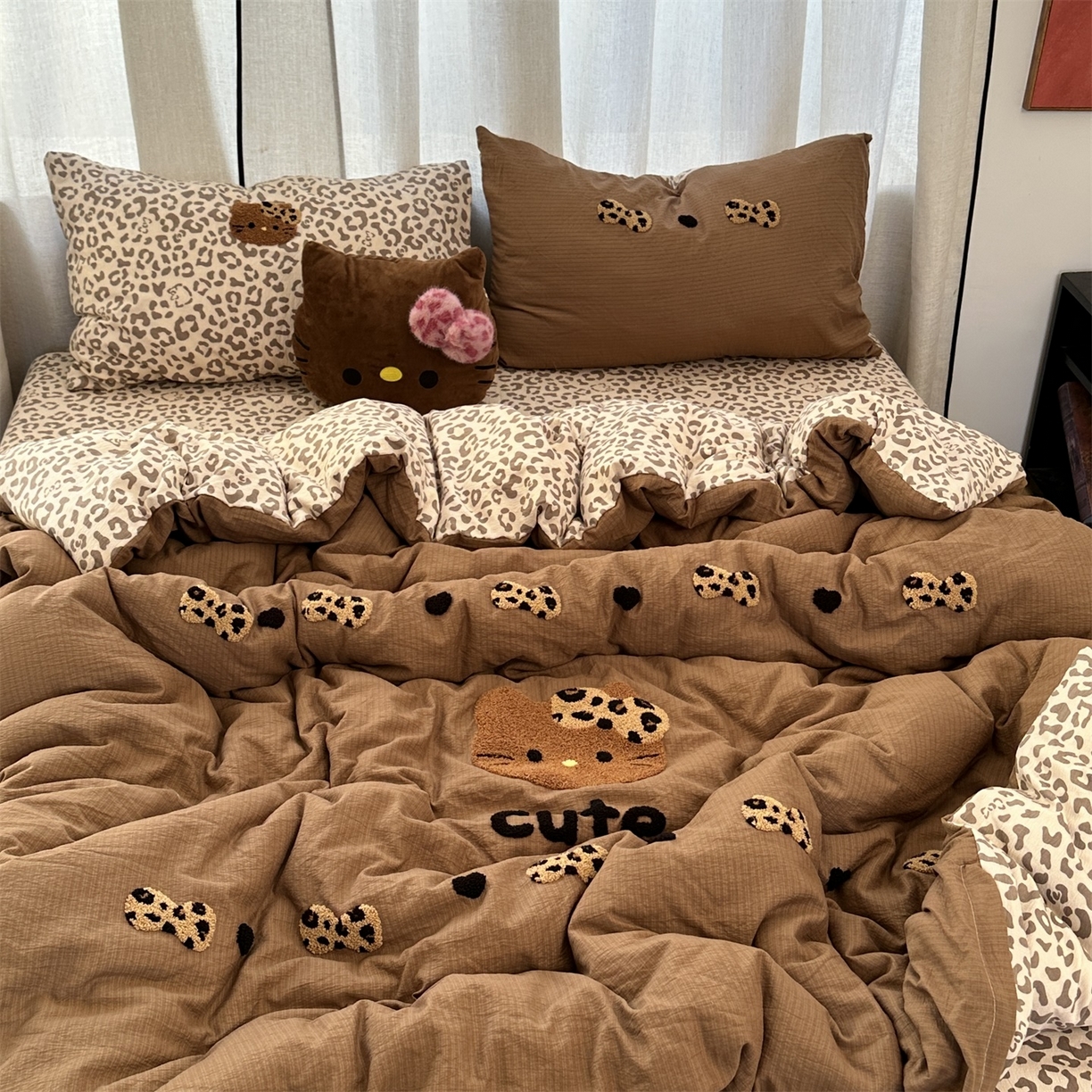 91家纺网 家纺一手货源 找家纺 （总）优色良品家纺 2025新款豹纹毛巾绣四件套